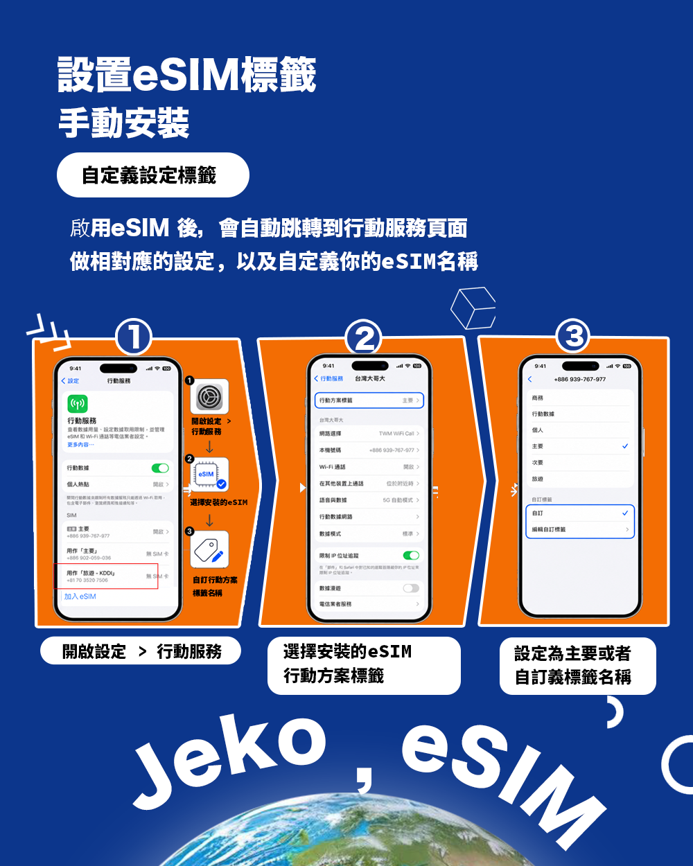 設置 eSIM 標籤